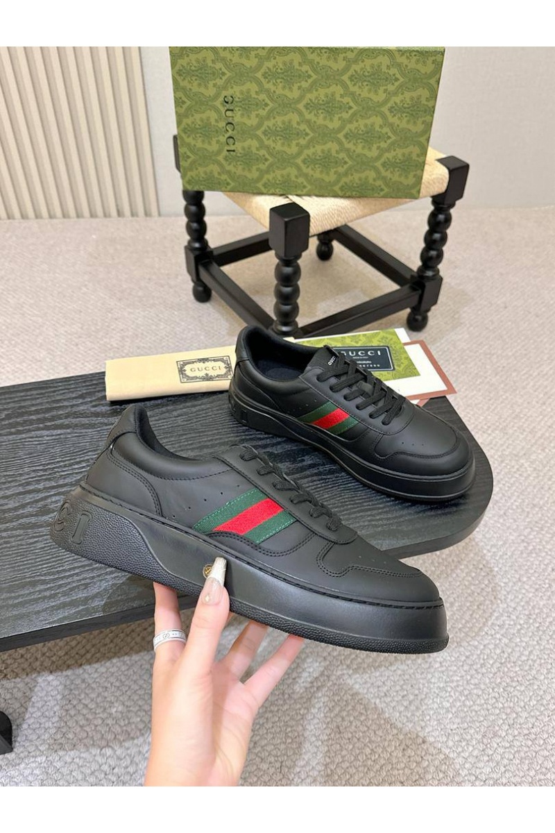 Gucci Мужские кожаные кроссовки 