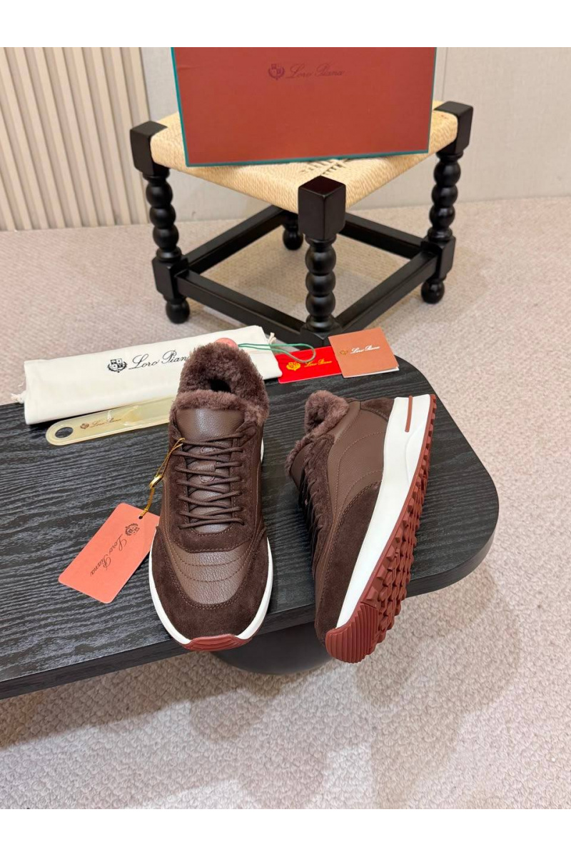 Loro Piana Кроссовки с мехом Week End Walk Evo premium