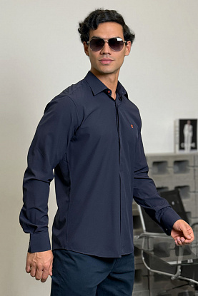 Мужская рубашка H embroidered - Navy