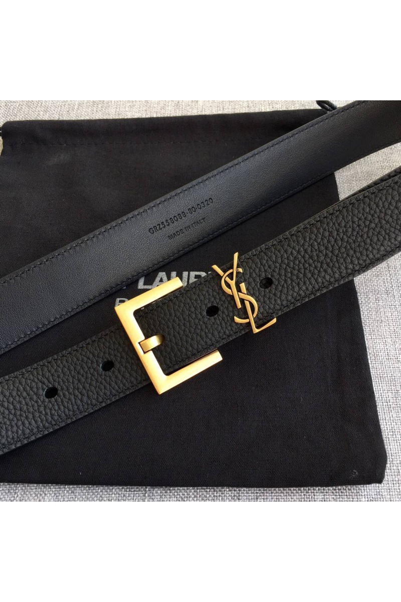 Yves Saint Laurent Кожаный ремень Cassandre (ширина 2 / 3 см)