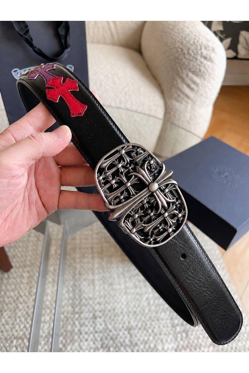 Chrome Hearts Кожаный ремень Cross Patch Cemetery premium
