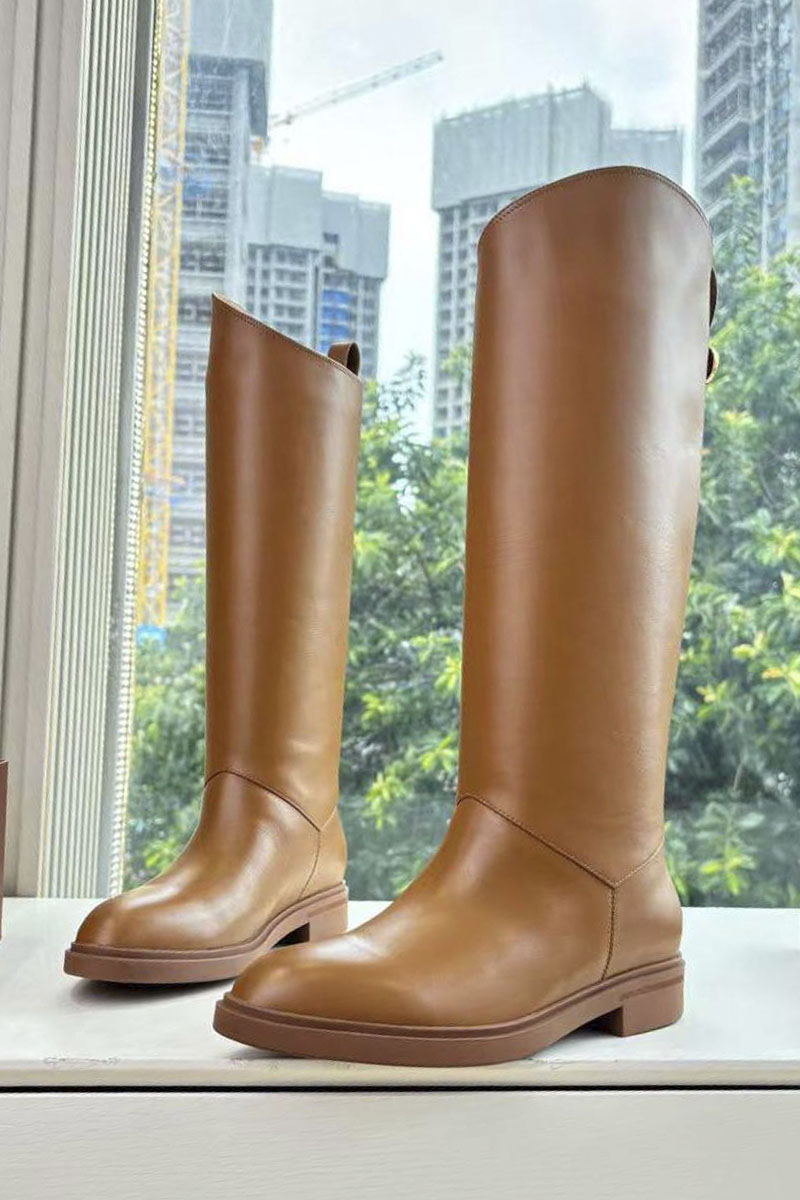 Loro Piana Женские кожаные сапоги premium - Chestnut