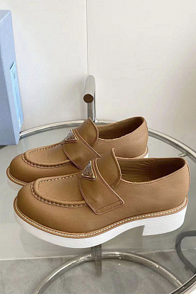 Женские кожаные лоферы Premium - Brown