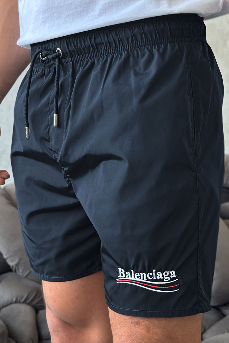 Balenciaga Тёмно-синие шорты Political Campaign logo 