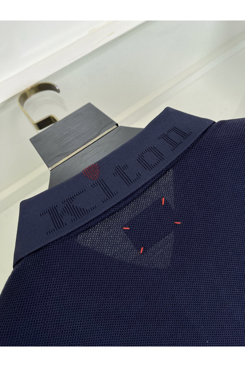 Kiton Мужское тёмно-синее поло premium 
