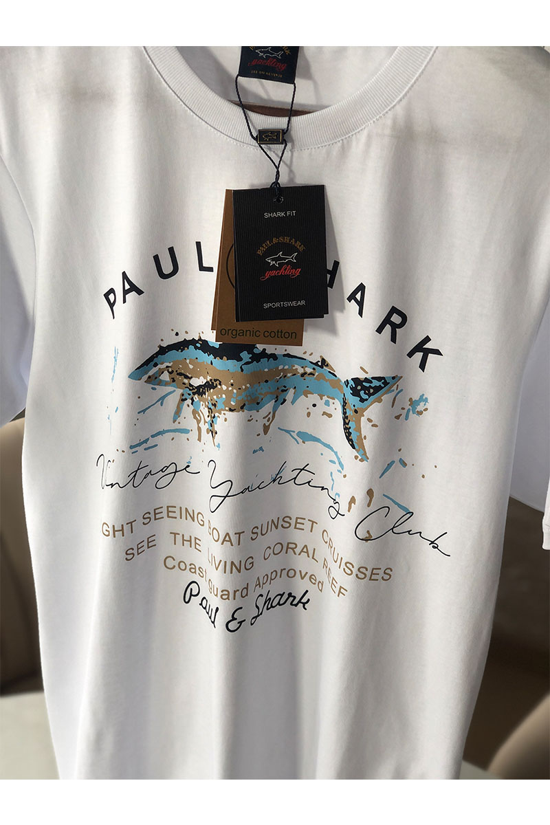 Paul & Shark Белая мужская футболка logo-print