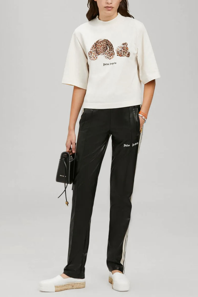 Palm Angels Белая оверсайз футболка Leopard Bear