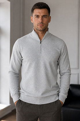 Мужской джемпер quarter zip - Grey 