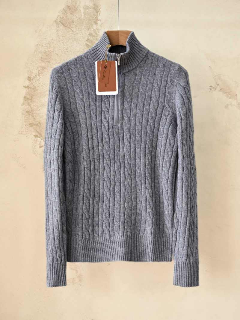 Loro Piana Кашемировый свитер Premium zip-neck - Grey