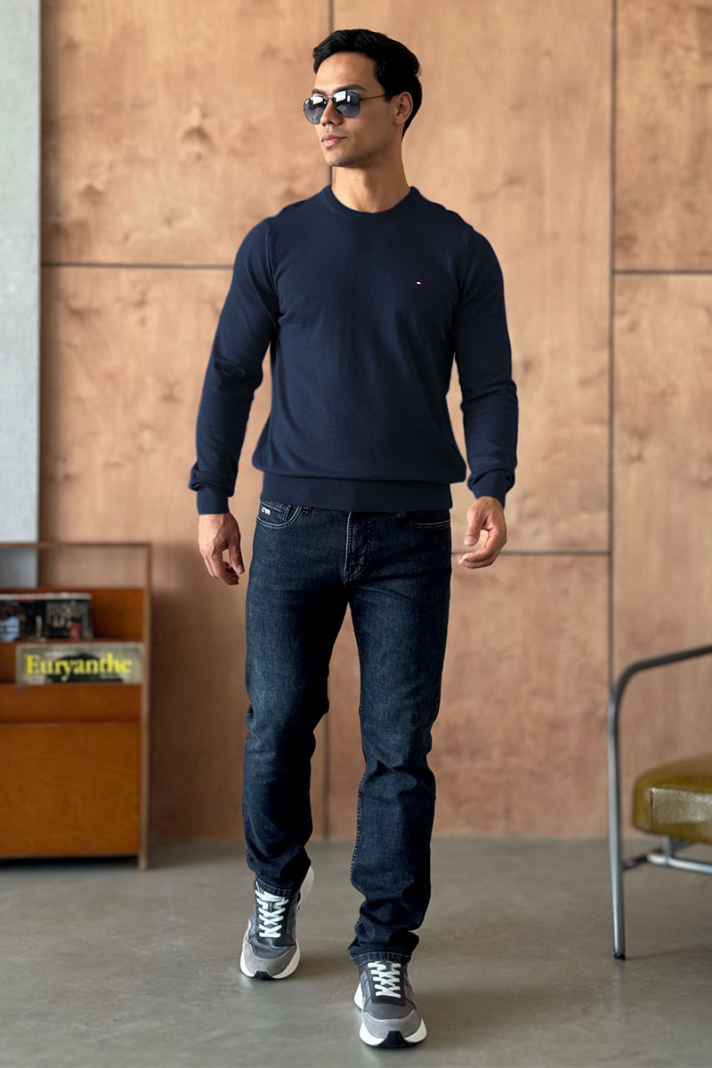 Tommy Hilfiger Мужская кофта тёмно-синего цвета logo-embroidered