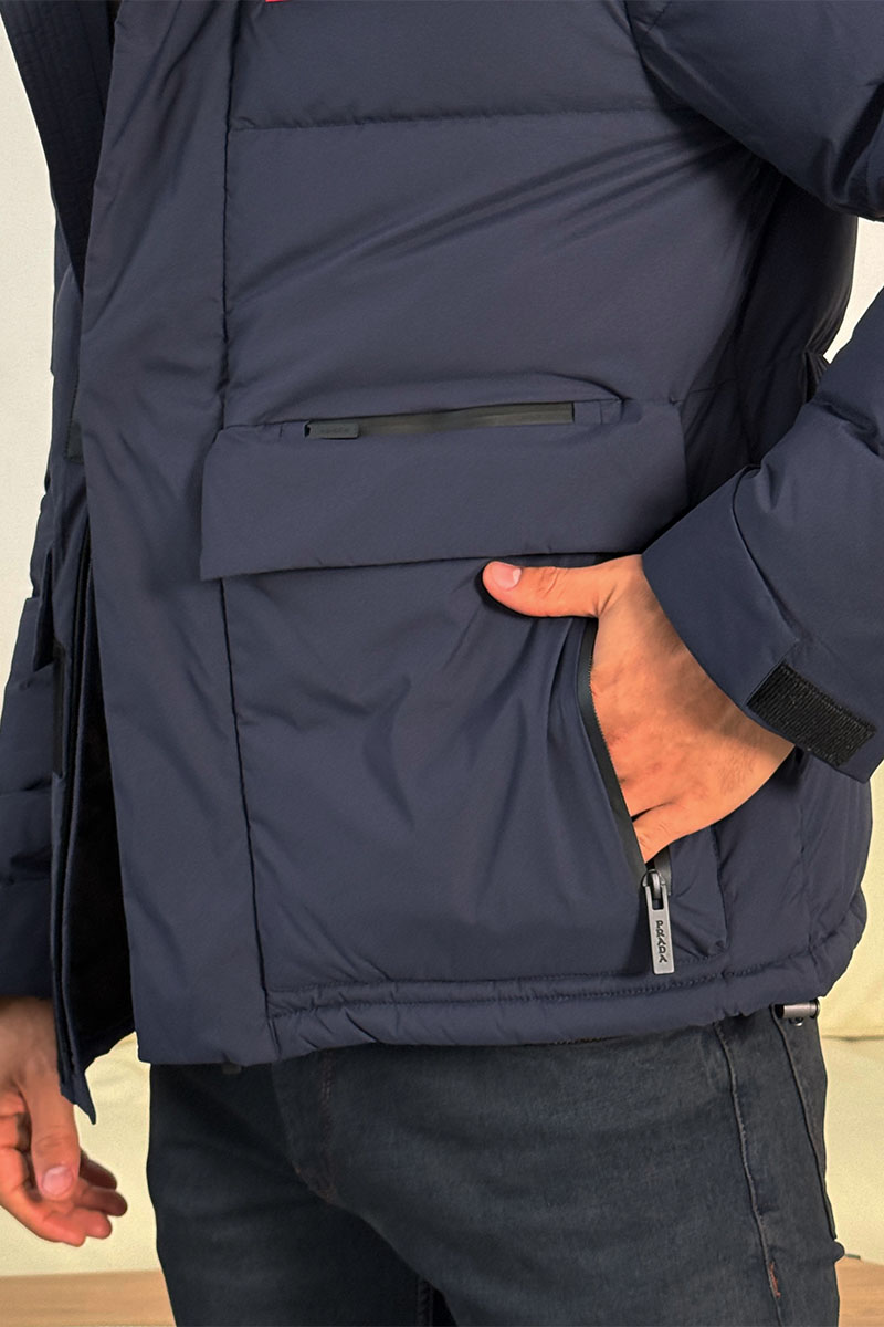 Prada Мужской пуховик Linea Rossa - Navy