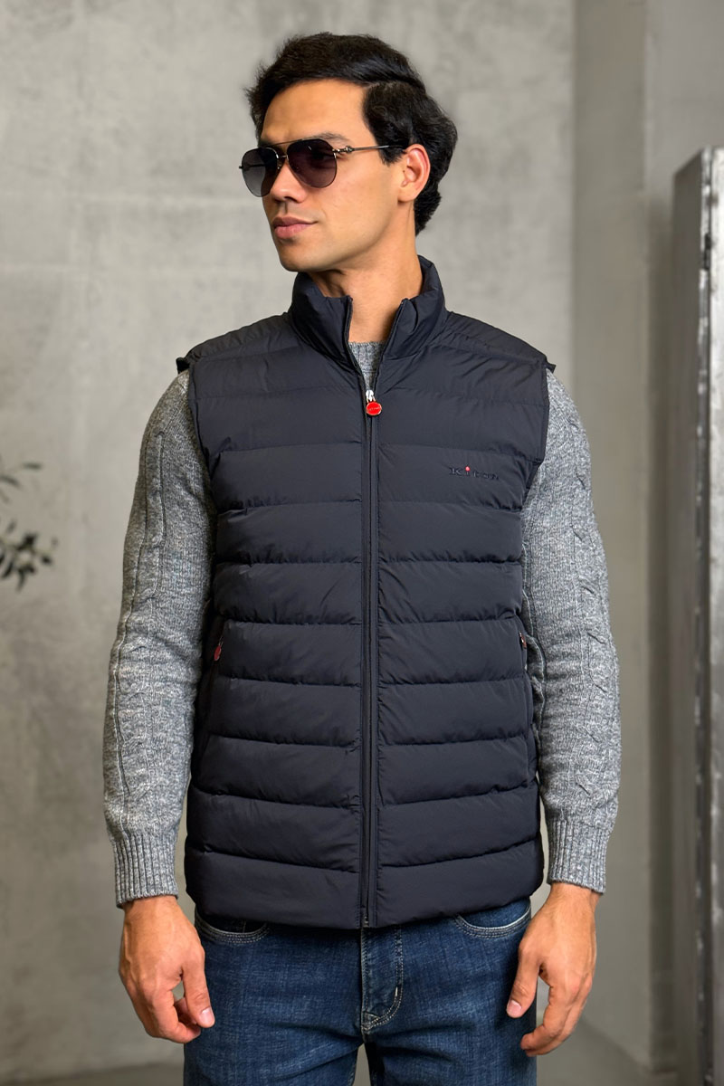Kiton Мужской тёмно-синий жилет 
