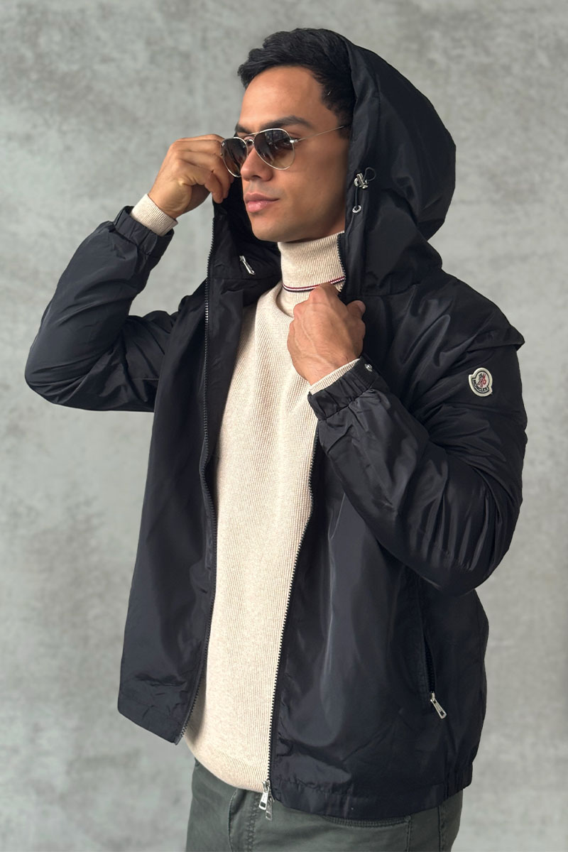 Moncler Чёрная ветровка logo-patch