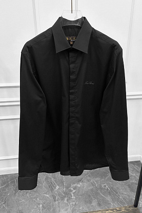 Мужская чёрная рубашка logo-embroidered 