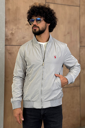 Мужской серый бомбер 