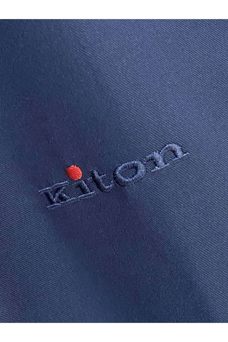 Kiton Мужская тёмно-синяя рубашка premium