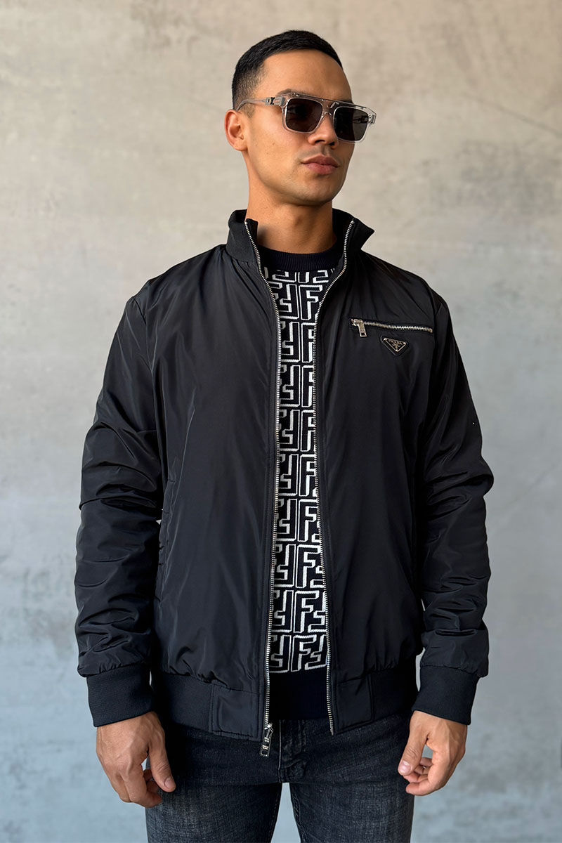 Prada Мужская двусторонняя куртка logo-plaque