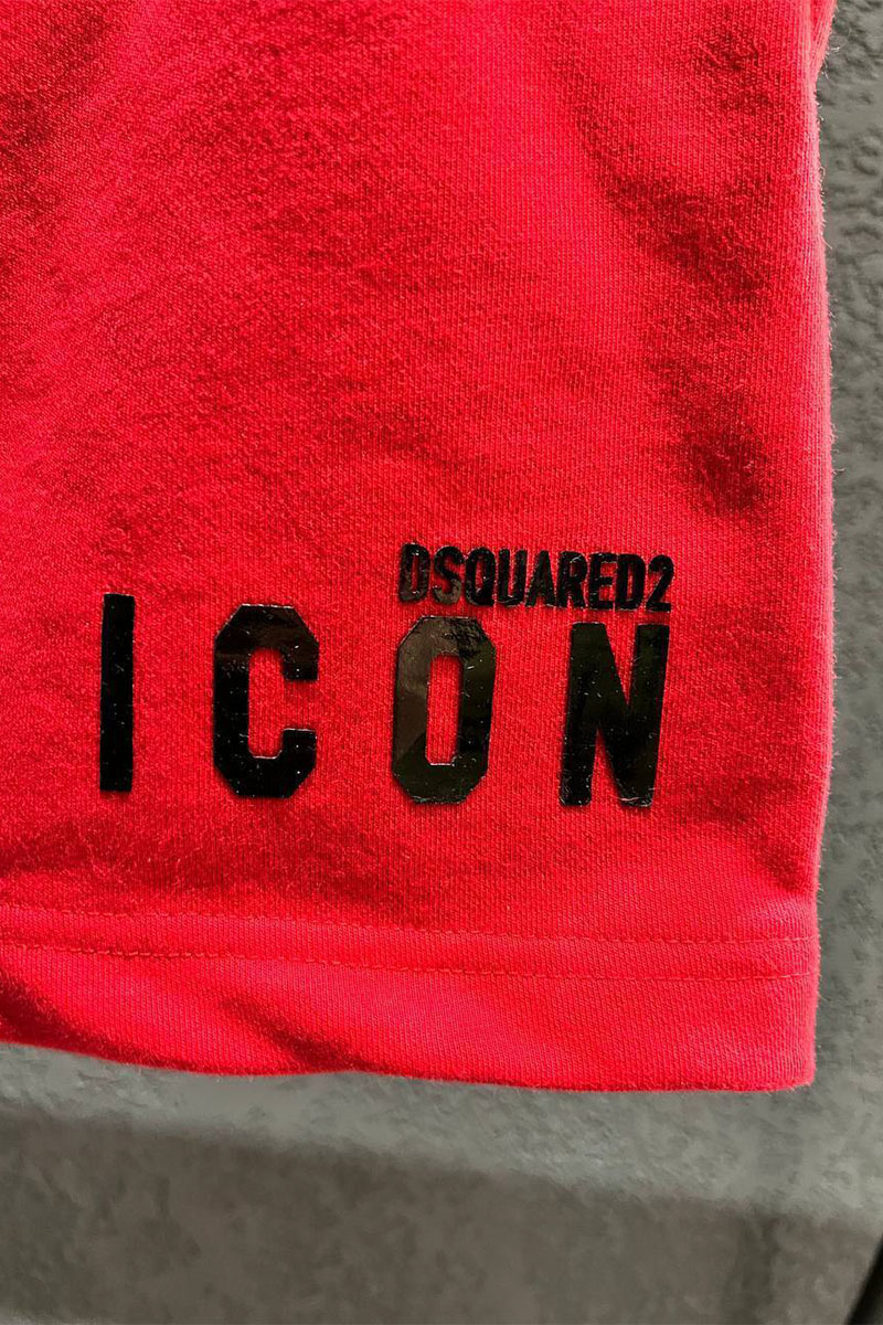 Dsquared2 Мужские красные шорты ICON-logo