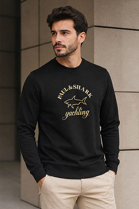 Мужской чёрный свитшот logo-embroidered