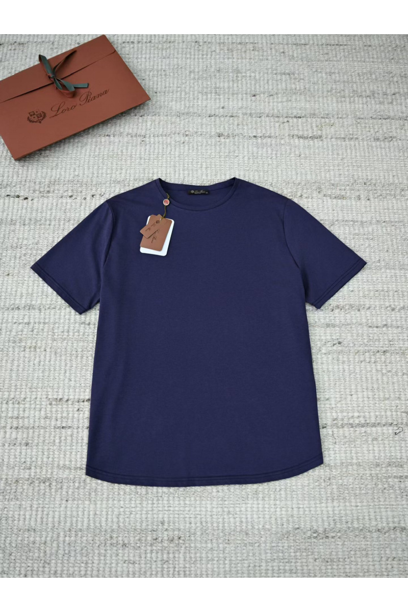 Loro Piana Мужская тёмно-синяя футболка premium