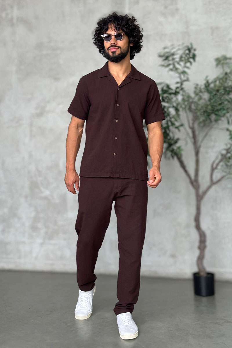 Loro Piana Мужская рубашка коричневого цвета