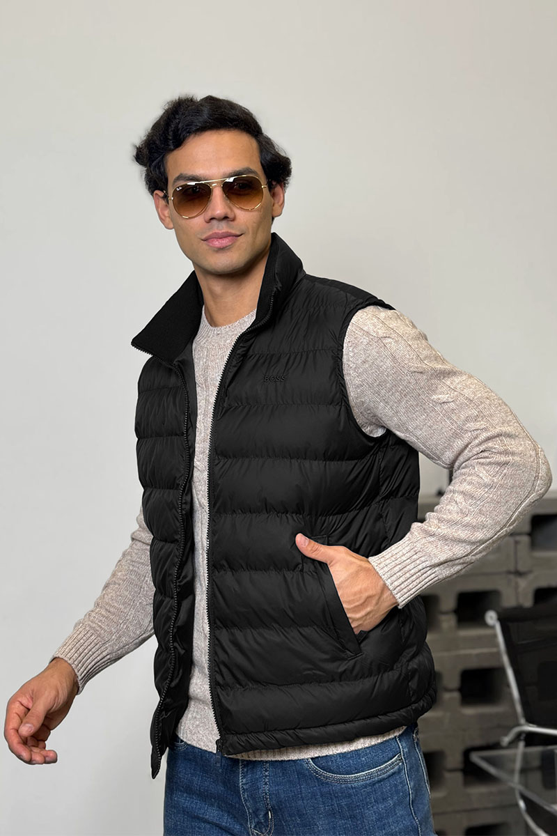 Hugо Воss Мужской чёрный жилет 