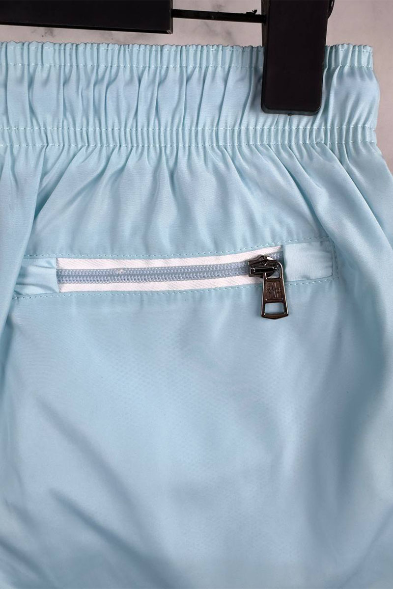 Moncler Мужские голубые шорты logo-patch