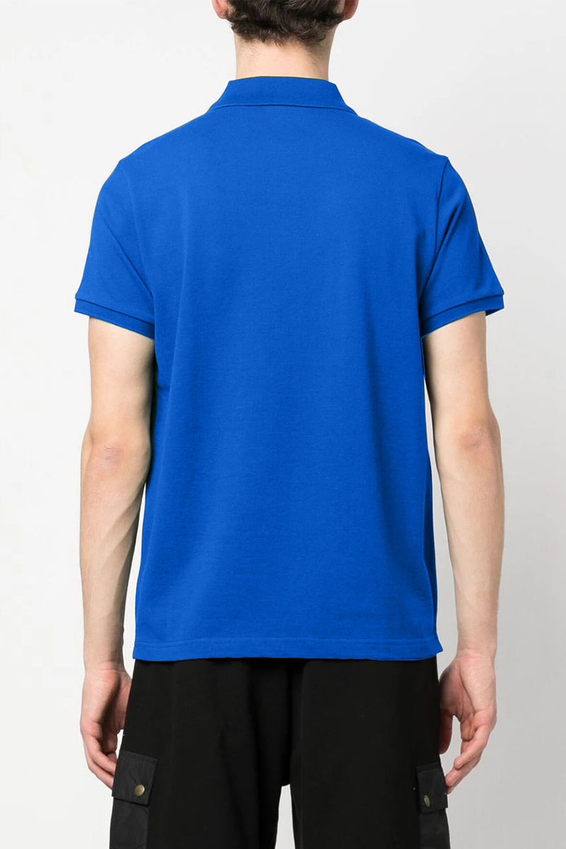 Moncler Мужское синее поло logo-patch
