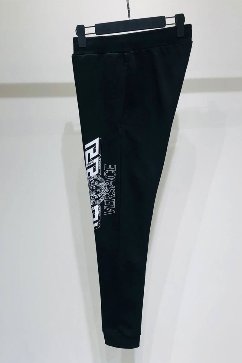 Versace Мужские чёрные штаны Greca-detail