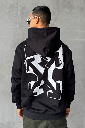 Мужское чёрное худи Graffiti Arrows Logo