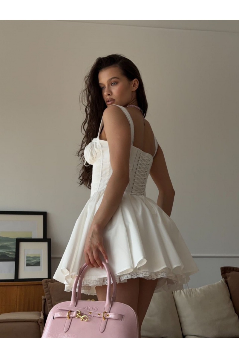 MIU MIU Белое женское платье 