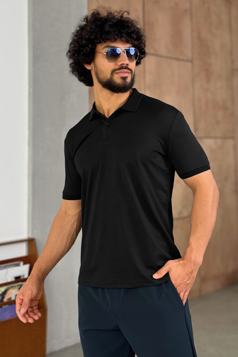 Loro Piana Мужское поло чёрного цвета 