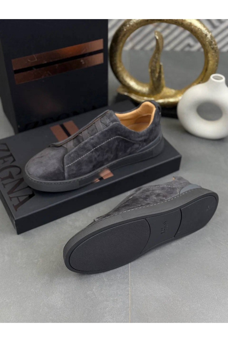 Zegna Замшевые кроссовки Triple Stitch