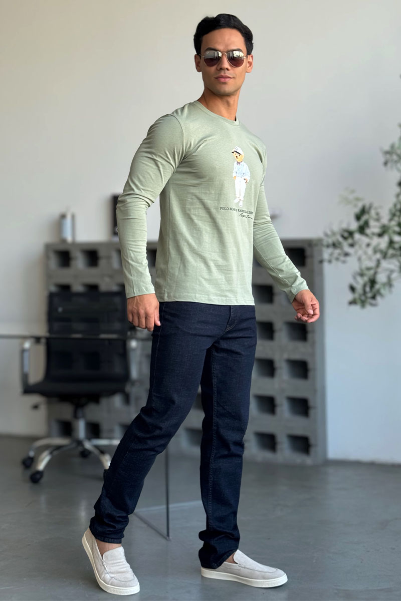 Polo Ralph Lauren Мужской лонгслив "Bear" - Light Green