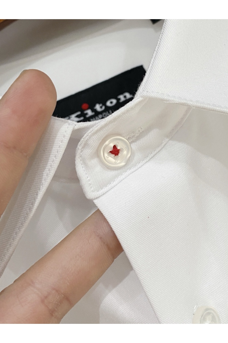 Kiton Мужская белая рубашка premium