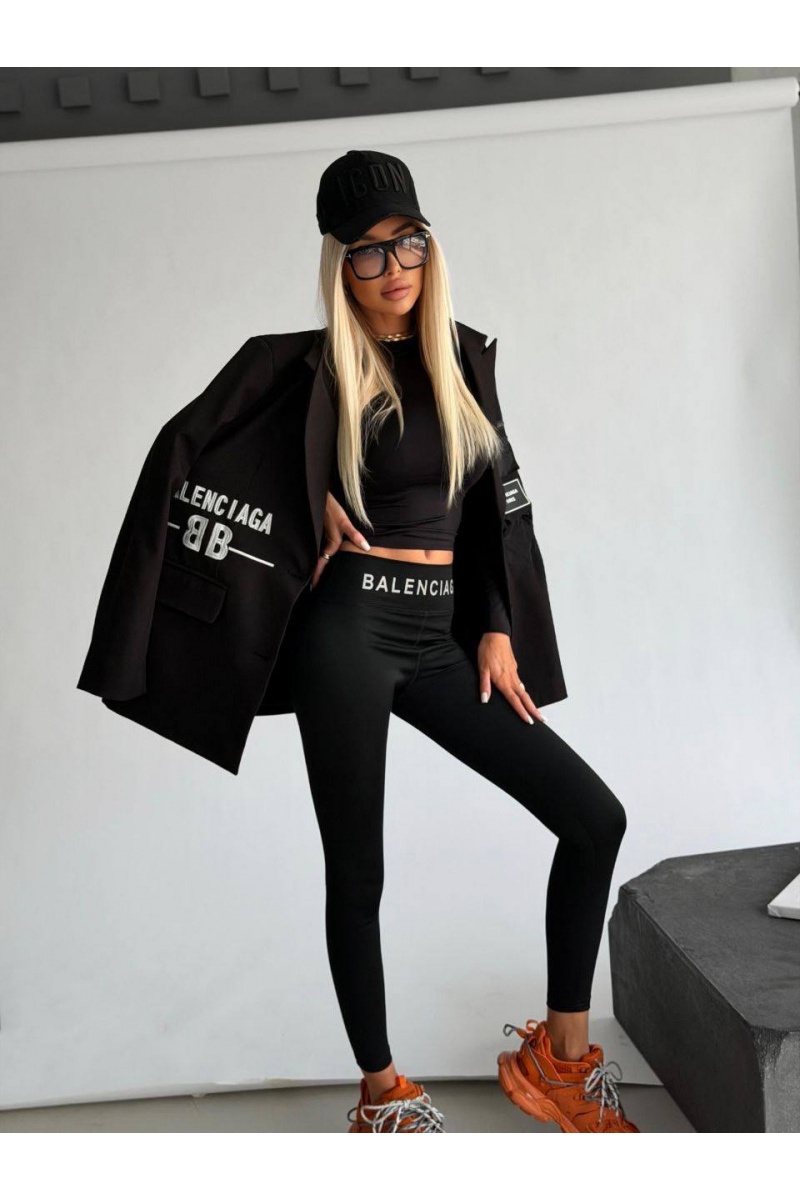 Balenciaga Женские черные леггинсы premium