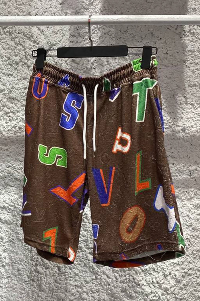 Lоuis Vuittоn Брендовые мужские шорты коричневого цвета