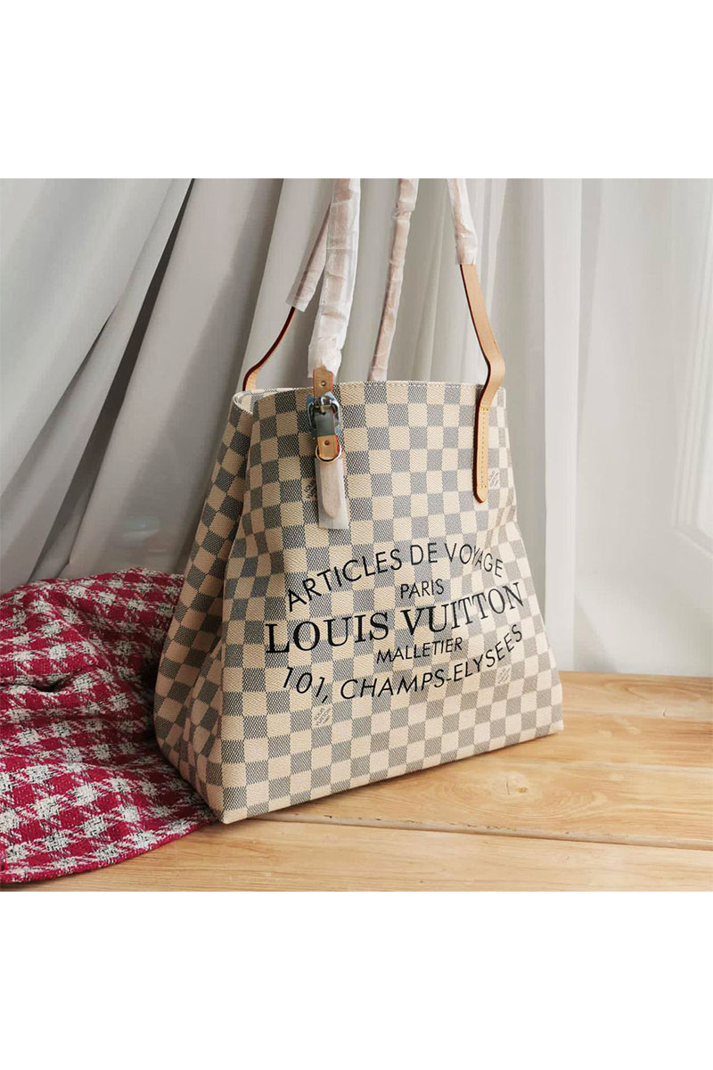 Lоuis Vuittоn Женская кожаная сумка Neverfull Articles de Voyage 45x31 см (2 расцветки)