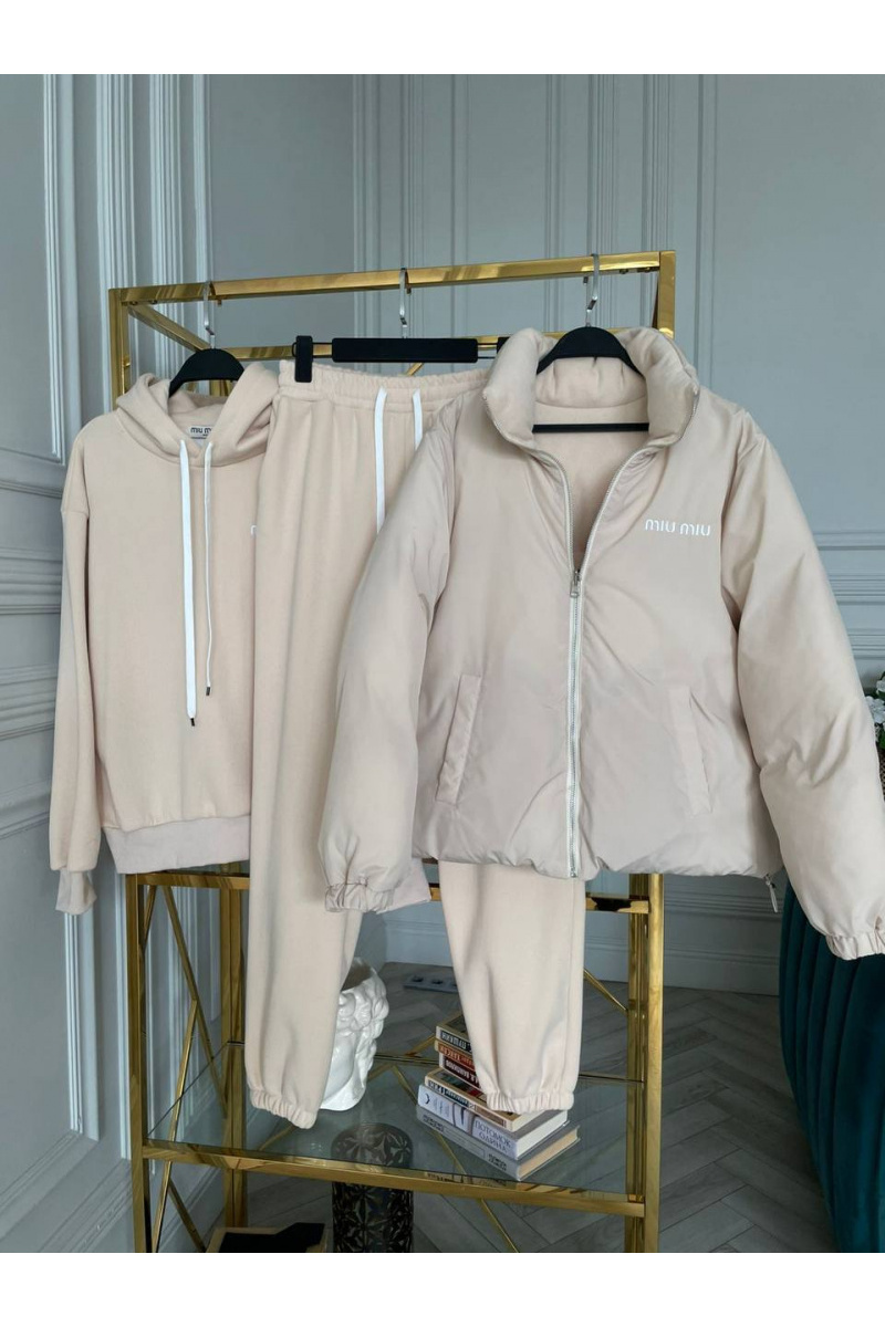 MIU MIU Женский бежевый костюм тройка Premium