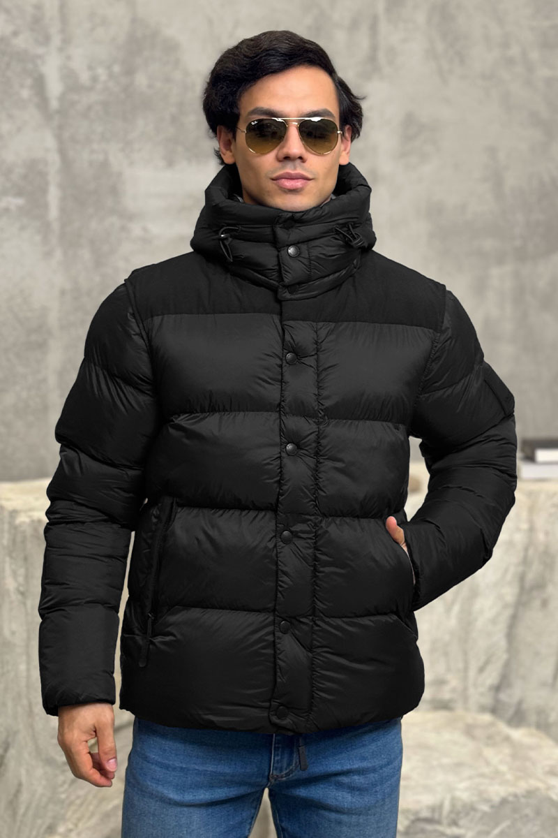 Burberry Чёрная куртка со съёмными рукавами London England logo-patch