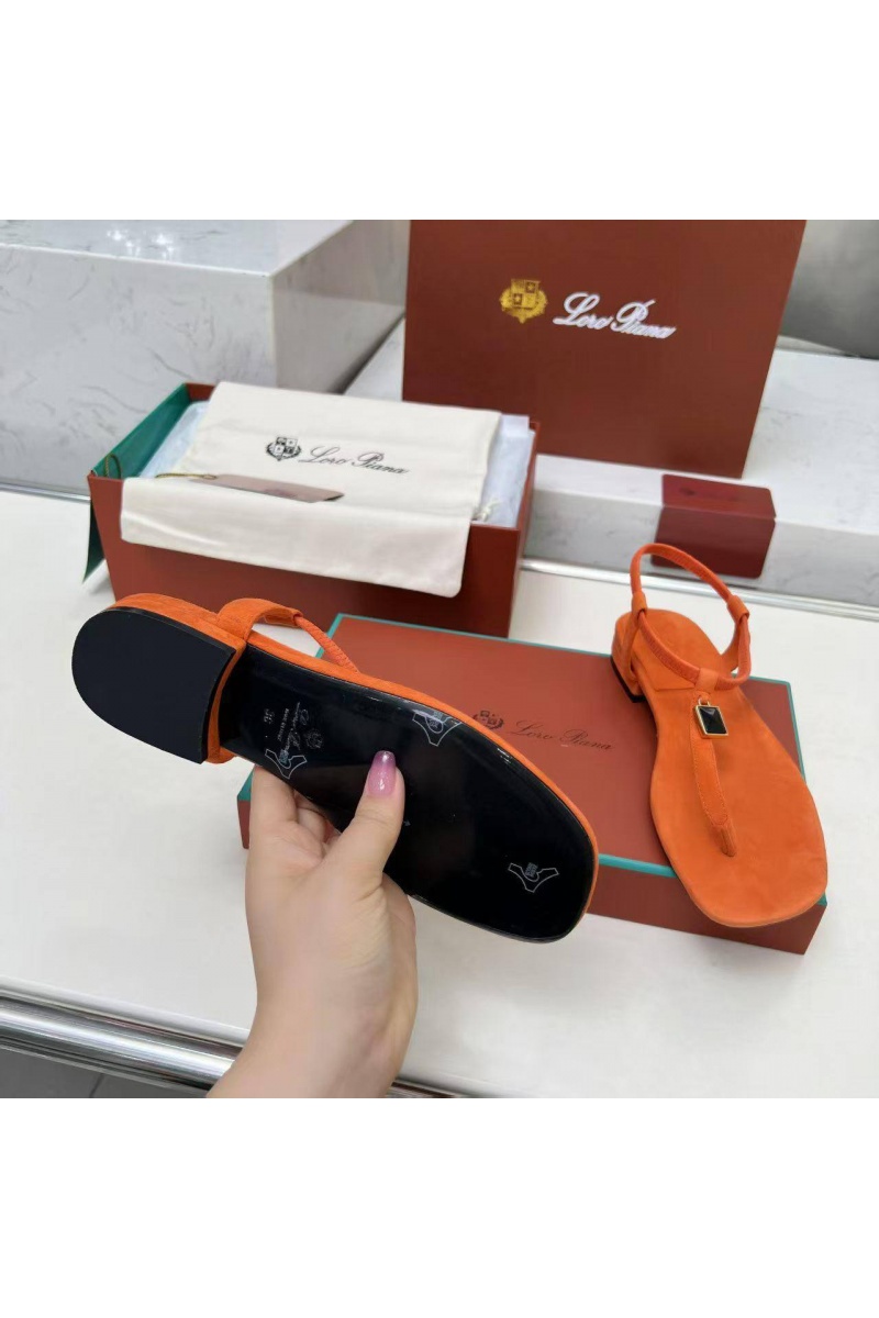 Loro Piana Женские замшевые сандалии Premium - Orange