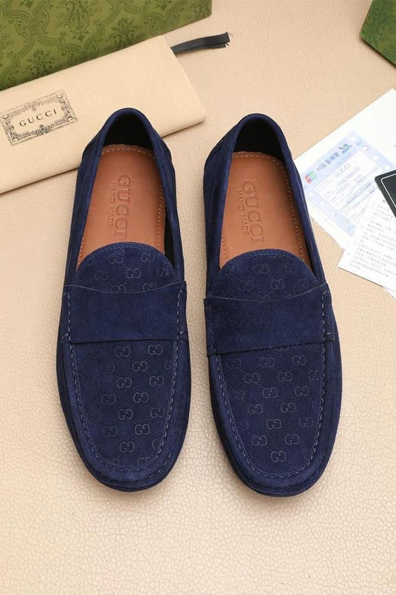 Gucci Мужские замшевые мокасины GG monogram