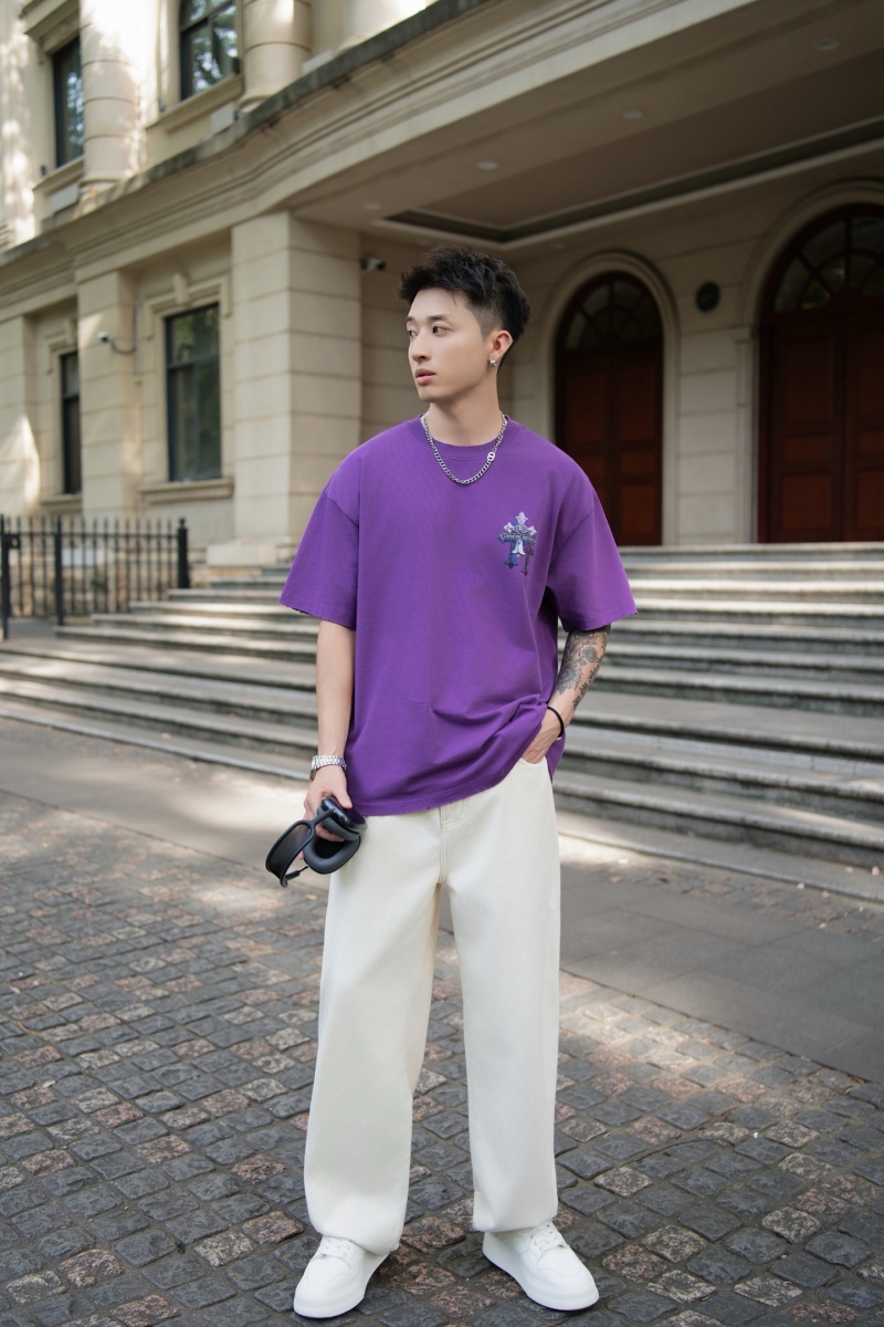 Chrome Hearts Фиолетовая оверсайз футболка Premium