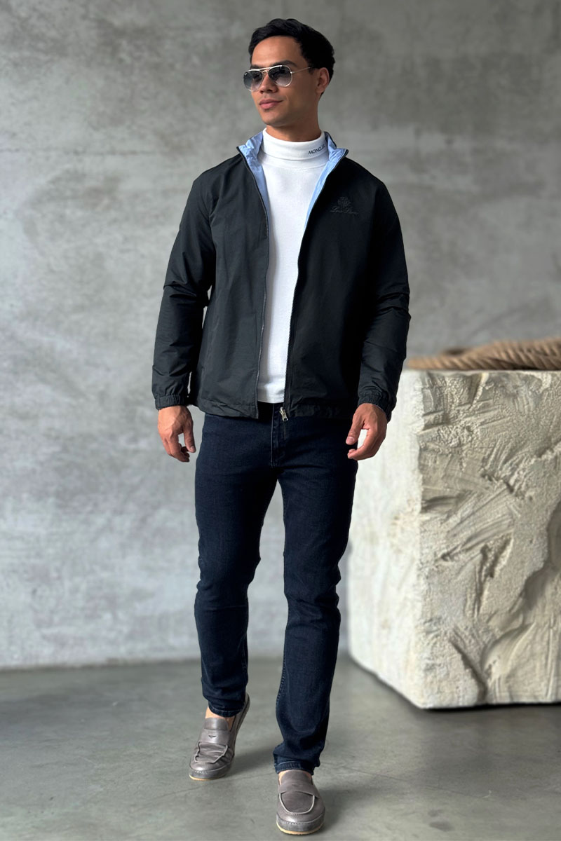 Loro Piana Двусторонняя ветровка - Black / Blue 