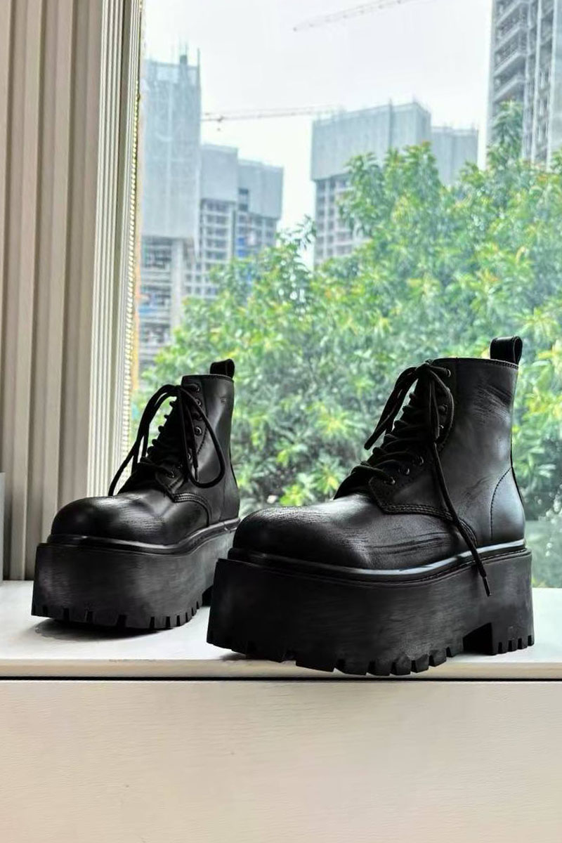 Balenciaga Женские кожаные ботинки Strike Platform premium
