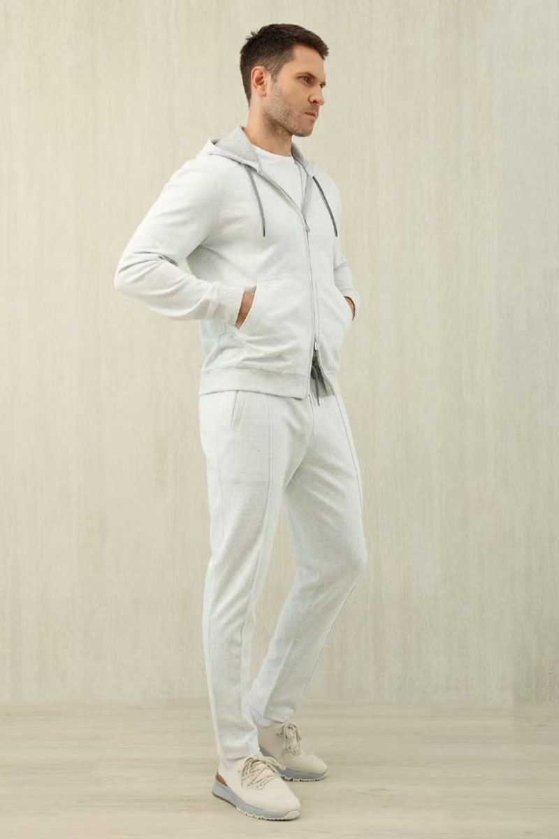 Designer Кофта на молнии Premium - Light Grey