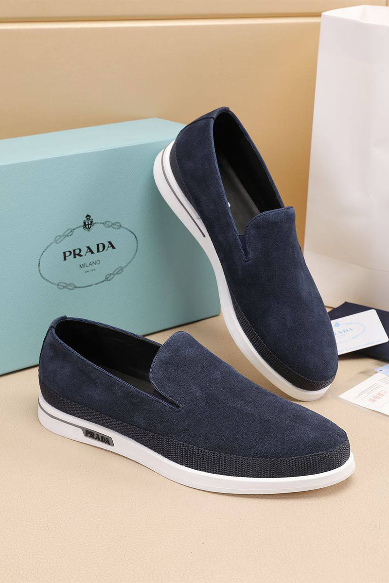 Prada Мужские замшевые слипоны Saint Tropez - Indigo