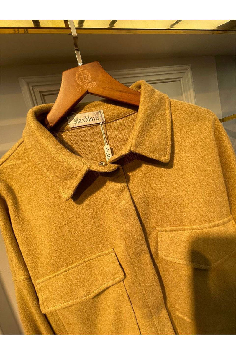 Designer Clothing Удлинённое бежевое пальто-рубашка Max Mara