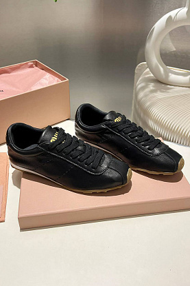 Женские кожаные кроссовки Premium - Black