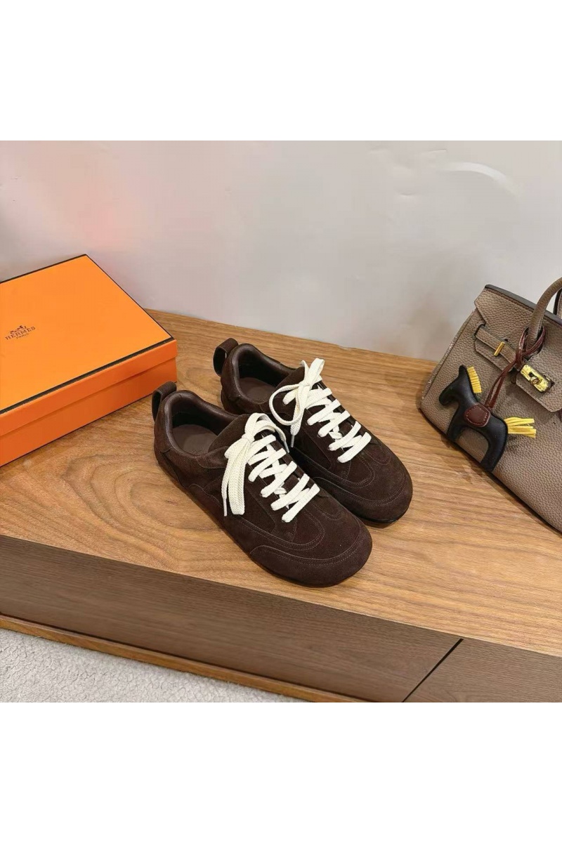 Hermes Женские замшевые кроссовки Master Tenis Master premium